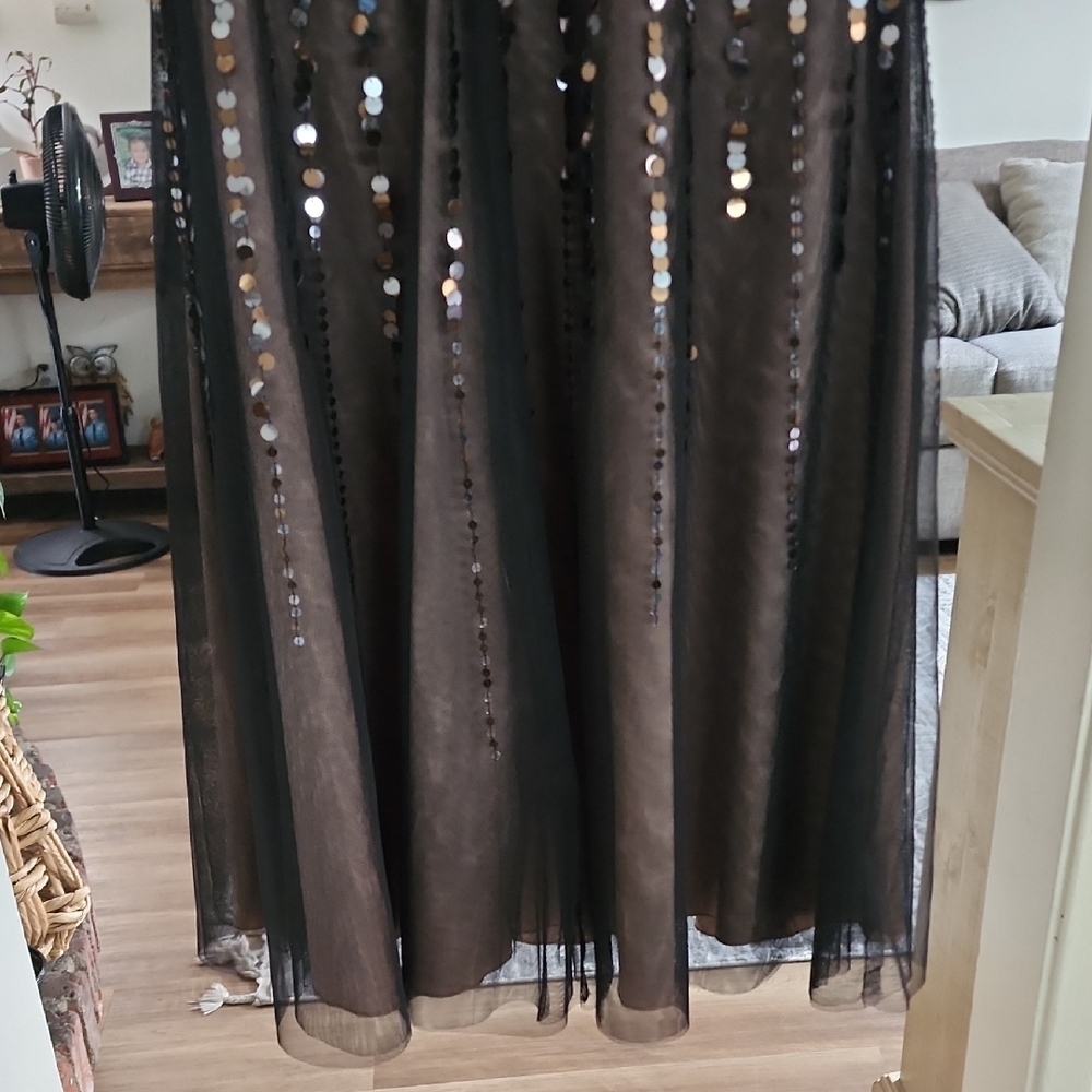 BCBGMaxAzria Strapless Black Sequin Dress Whimsigoth Y2K Indie Sleaze - Picture 6 of 12